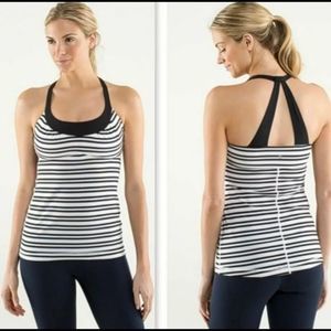 LULULEMON Scoop Me Up Twin Black & White Tank - Size 2